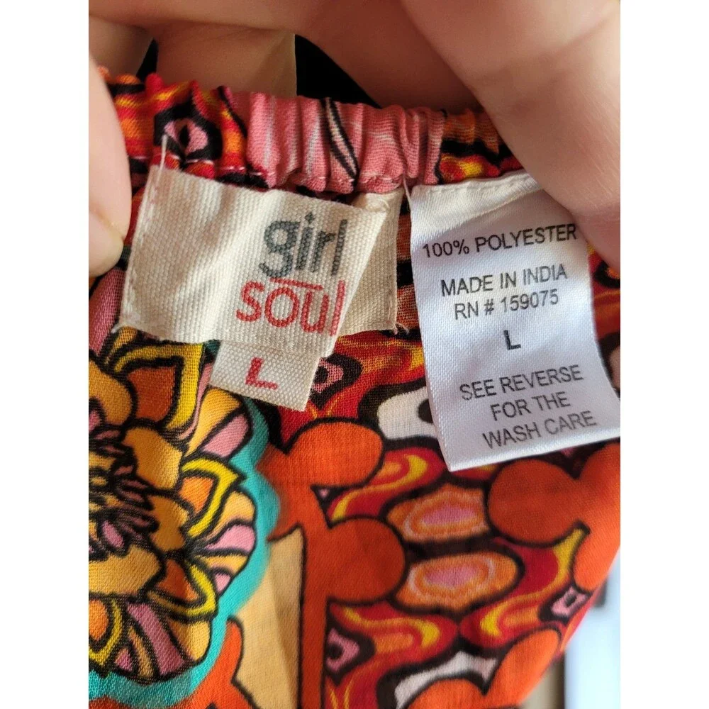 Girl Soul Womens Multicolor Tropical Floral Tube Top Size L Sleeveless Summer - Picture 9 of 11